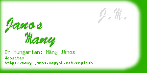 janos many business card